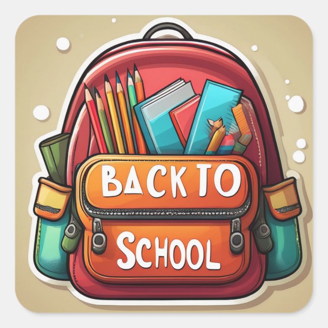 Carré Retour à l'école - Sticker (Devant)