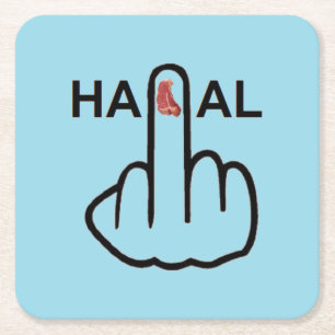 Carré Retourner halal dessous de verre