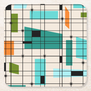 Carré Rétro grille et dessous de verre de papier de