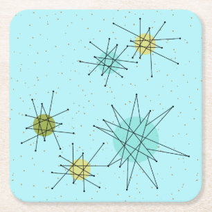 Carré Robin's Oeuf Blue Starbursts Dessous de verre de p