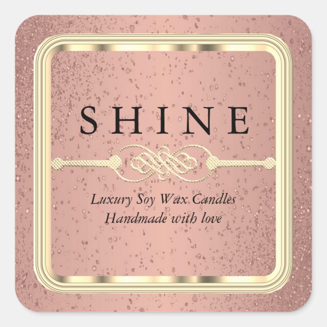Carré rose Gold et Gold Étiquette (Devant)