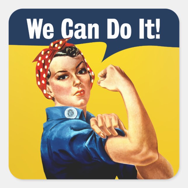 Carré Rosie la riveteuse | Sticker | Anglais (Devant)