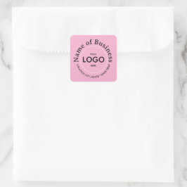 Carré Round Sticker Custom PINK Commercial Logo Mark