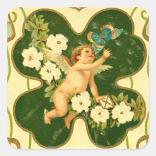 Carré Saint Patrick’s Day Art Nouveau Angel - Sticker