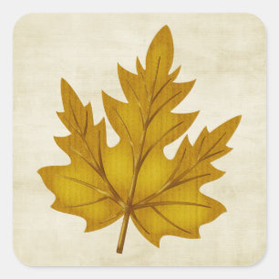 Carré Saison d'automne Golden Leaf Sticker personnalisab