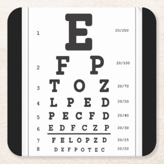 Carré Set de dessous de verre Snellings Eye Chart