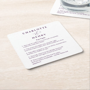 Carré Simple Funny Facts Dessous de verre Mariages