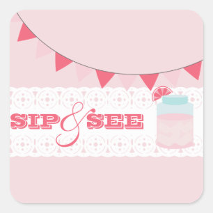Carré Sip Citronade Rose Et Voir Sticker