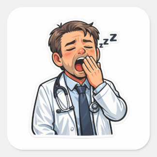 Carré Sleepy Doctor On Duty Sticker