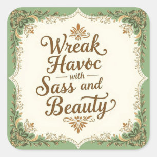 Carré Snarky Wreak Havoc avec Sass and Beauty Sticker