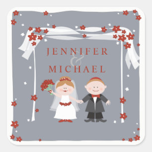 Carré SOUS LE CHUPPAH Sticker cadeau Mariage juif