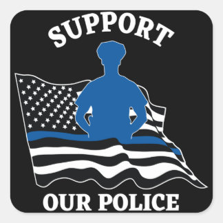 Carré Soutenez notre Sticker de police