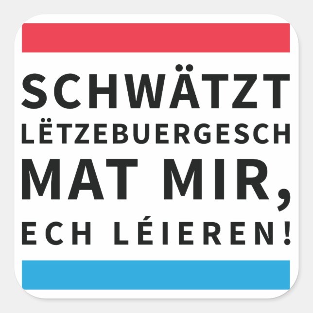 Carré Speak luxembourgeois Sticker (Devant)
