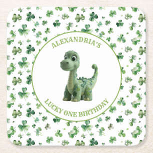 Carré St patrick Lucky One Dinosaur Dessous de verre pap
