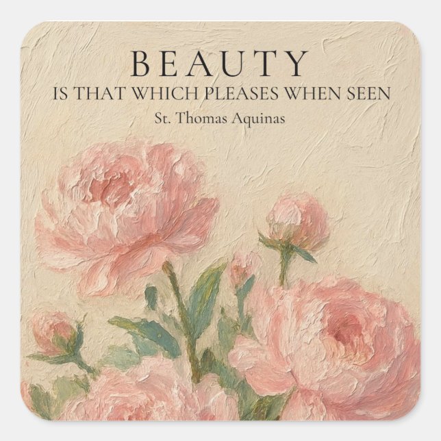 Carré St. Thomas Aquinas Beauty Quote Rectangle Sticker (Devant)