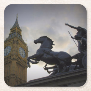 Carré Statue de Boadicea - Big Ben - Dessous de verre de