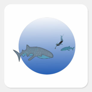 Carré Sticker à baleines