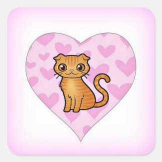 Carré Sticker à coeur rose Skippy