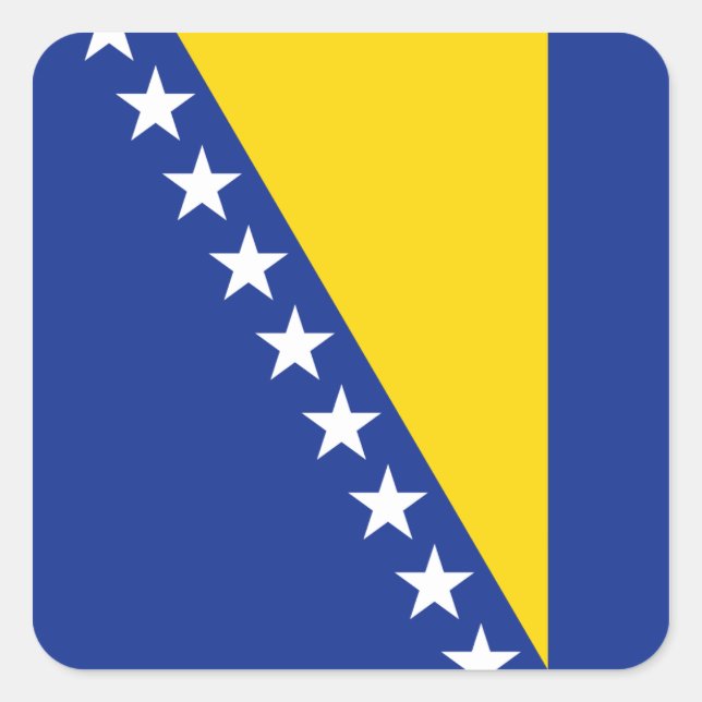 Carré Sticker à drapeau de Bosnie-Herzégovine (Devant)
