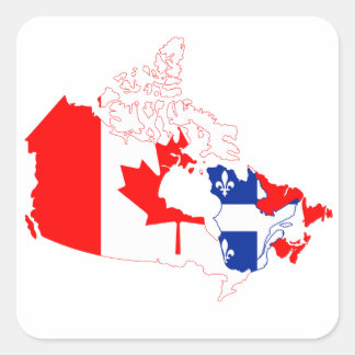 Carré Sticker à drapeau du Canada du Québec