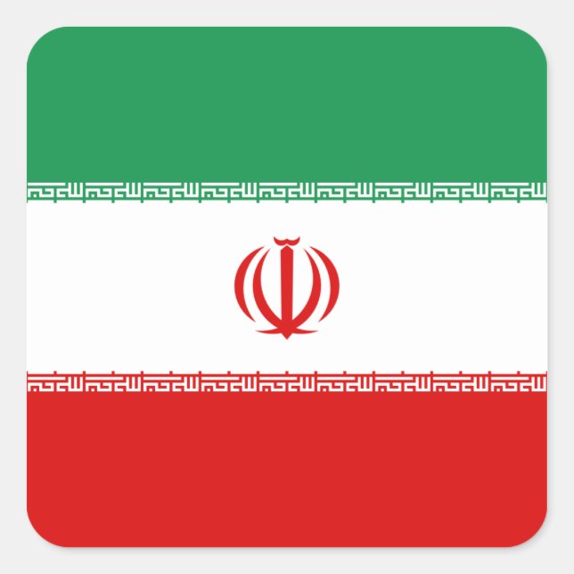 Carré Sticker à drapeau iranien (Devant)