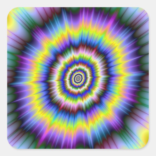 Carré Sticker à explosion de couleur (Devant)
