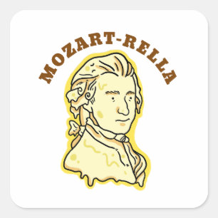 Carré Sticker à fromage Mozart rella Funny Music