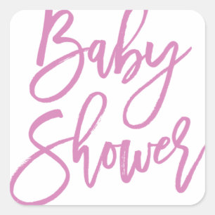 Carré Sticker à lettres violet baby shower