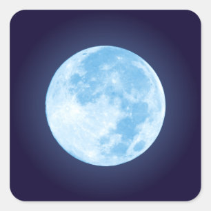 Carré Sticker à Pleine lune bleue
