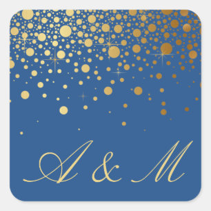 Carré Sticker à points Confetti Faux Gold Foil III