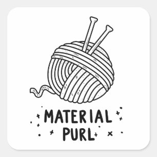 Carré Sticker à Tricot Fabrique Purl Matériau