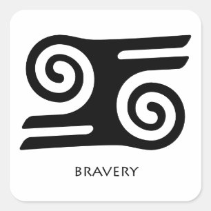 Carré Sticker Adinkra - Kwatakye Atiko (Bravoure et vail