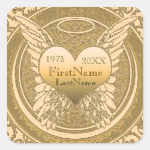 Carré Sticker   Ajouter un nom  Look Gold Foil