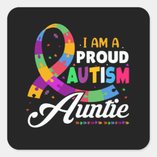 Carré Sticker AUNTIE AUTISM FIER