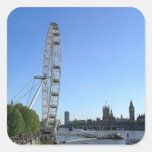 Carré Sticker avec London Eye Ferris Wheel