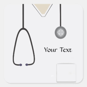 Carré Sticker blanc de Scrubs Médicales
