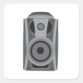 Carré Sticker blanc design haut-parleur