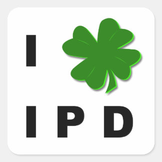 Carré Sticker blanc IPD Shamrock
