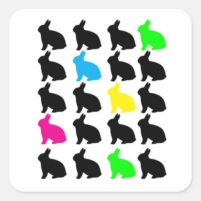 Carré Sticker Bunnies Coloré (Devant)