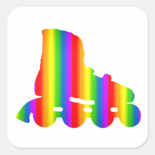 Carré Sticker Bunter Inline Skate Regenbogen