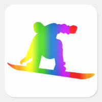 Sticker Bunter Snowboard Regenbogen