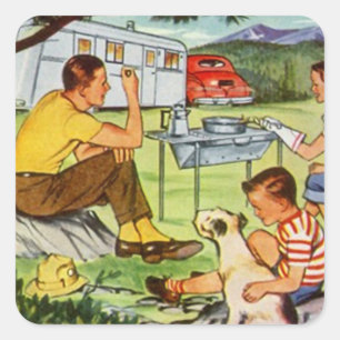 Carré STICKER Camper Vintage en boîte remorque de voyage
