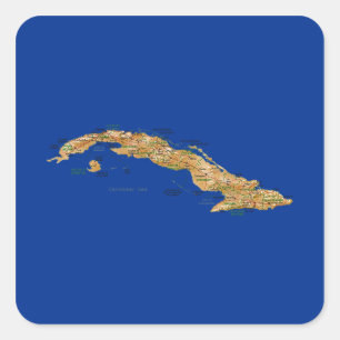 Carré Sticker Carte Cuba