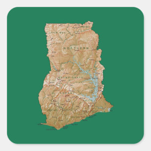 Carré Sticker Carte du Ghana