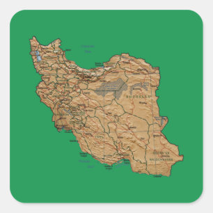 Carré Sticker Carte Iran