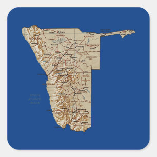Carré Sticker Carte Namibie