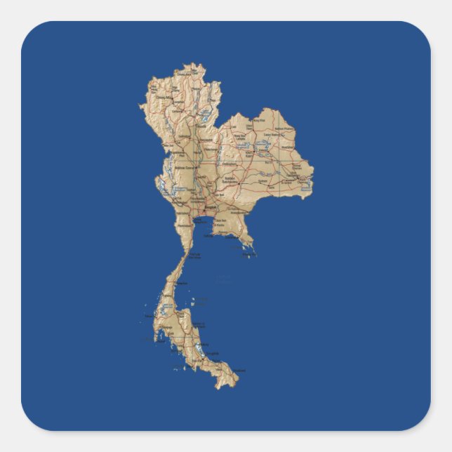 Carré Sticker Carte Thaïlande (Devant)