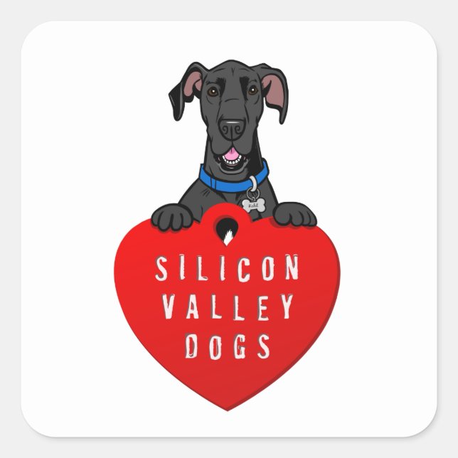 Carré Sticker Chiens de Silicon Valley (Devant)