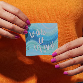 Carré Sticker chrétien Aqua et Seafoam Waves