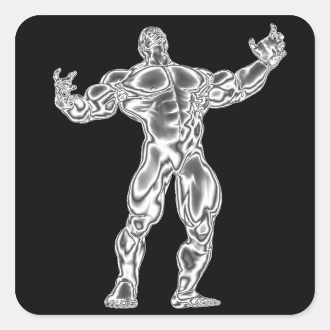 Carré Sticker Chrome Bodybuilder (Devant)